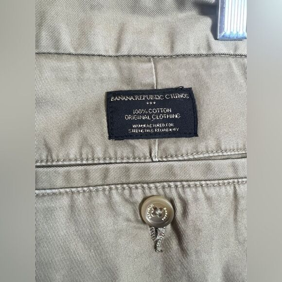 Banana Republic Men’s Size 34X30 Gavin Khaki Chino Cotton Pants - Picture 4 of 7